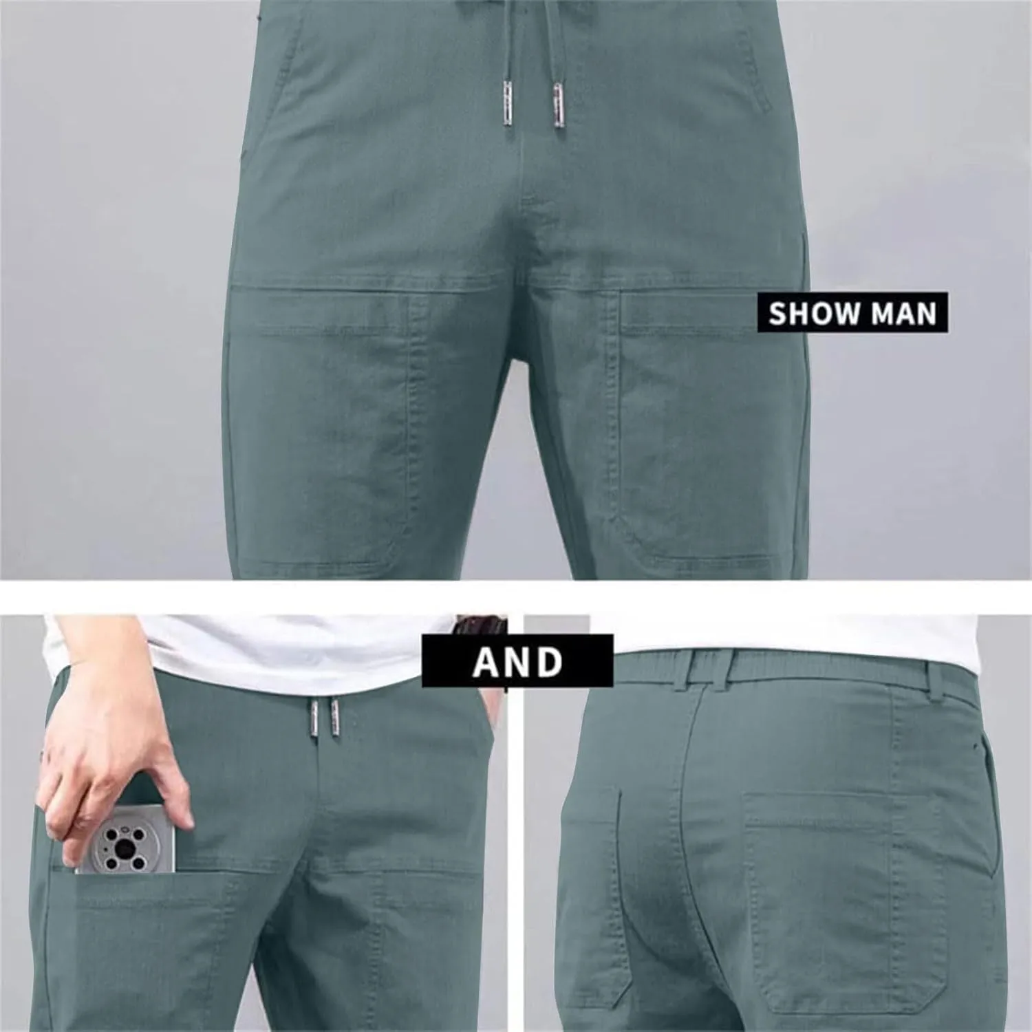 Stretch Cargo Pants, Sirmale Mencomfy MultiPants - High Stretch Multi-Pocket Durable Cargo Pants for Men