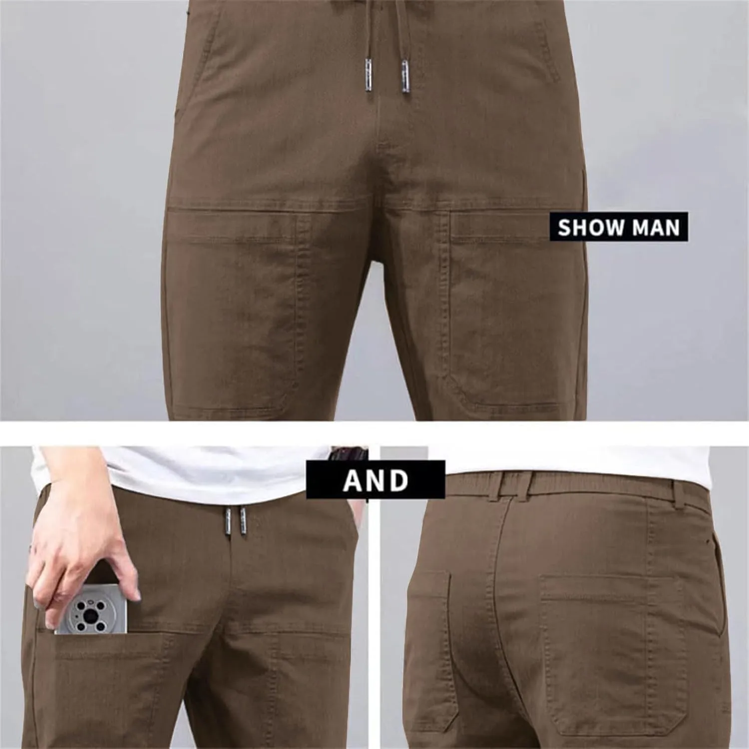 Stretch Cargo Pants, Sirmale Mencomfy MultiPants - High Stretch Multi-Pocket Durable Cargo Pants for Men