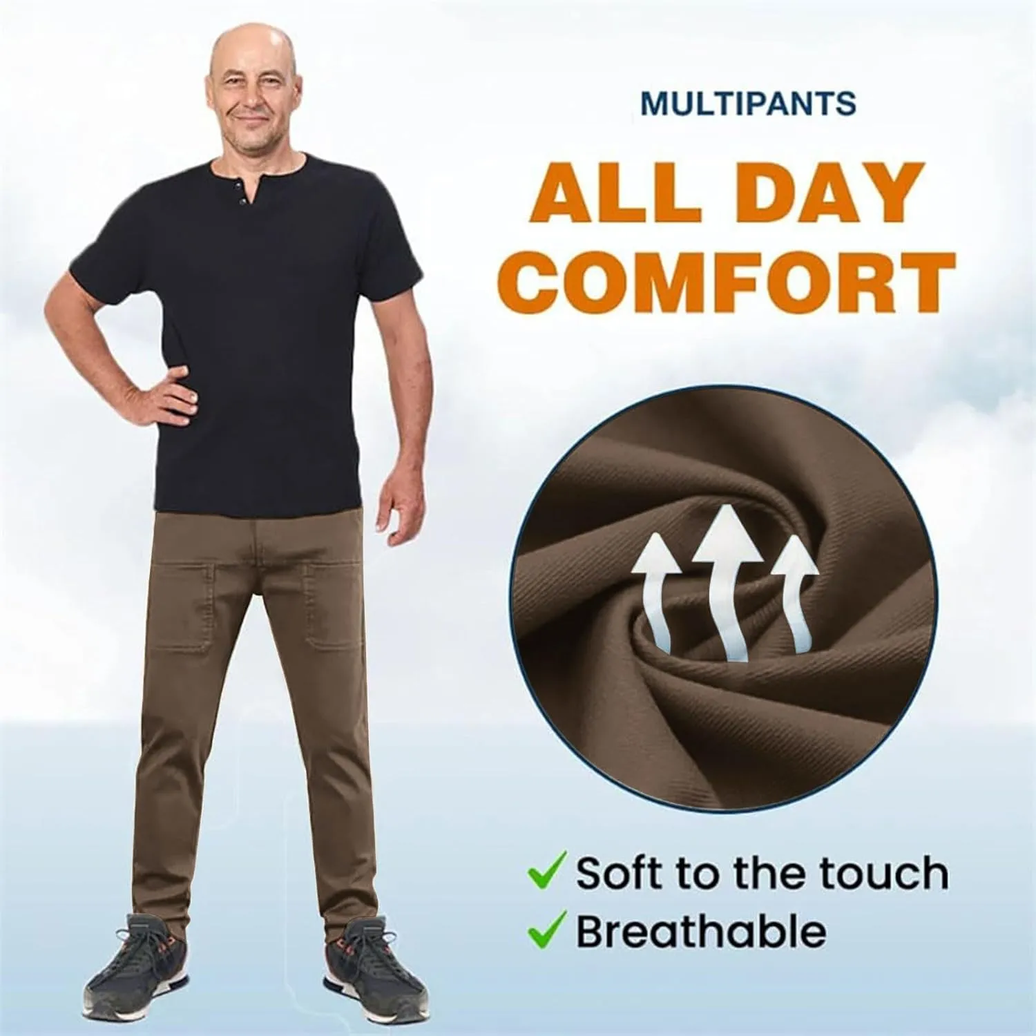 Stretch Cargo Pants, Sirmale Mencomfy MultiPants - High Stretch Multi-Pocket Durable Cargo Pants for Men