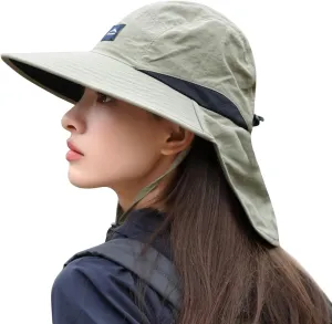 Sun Hats for Women Men Packable, Wide Brim Womens Sun Hat UPF 50 , Summer Hiking Fishing Travel Men Beach Hats with Neck Flap