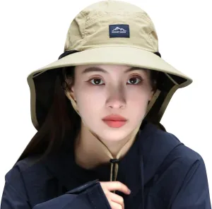 Sun Hats for Women Men Packable, Wide Brim Womens Sun Hat UPF 50 , Summer Hiking Fishing Travel Men Beach Hats with Neck Flap