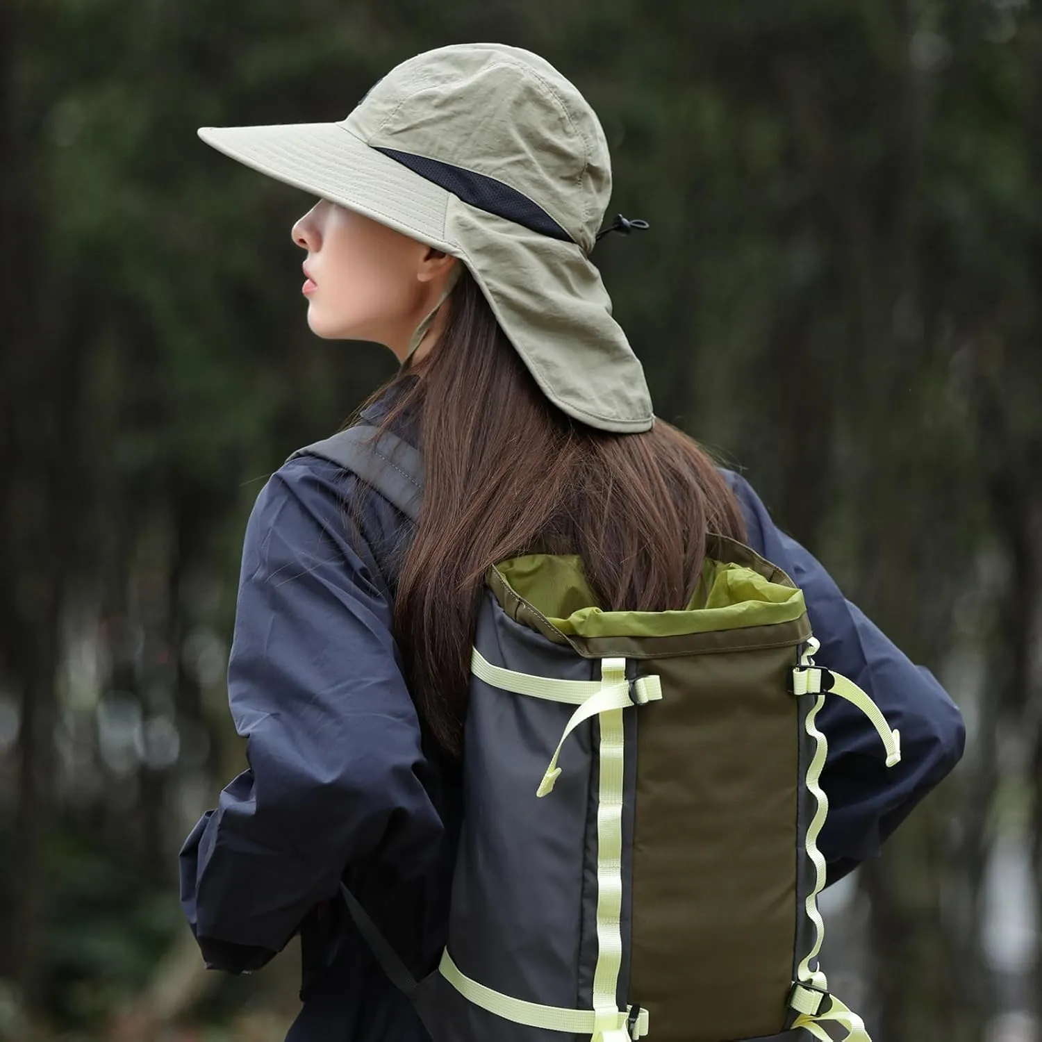 Sun Hats for Women Men Packable, Wide Brim Womens Sun Hat UPF 50 , Summer Hiking Fishing Travel Men Beach Hats with Neck Flap