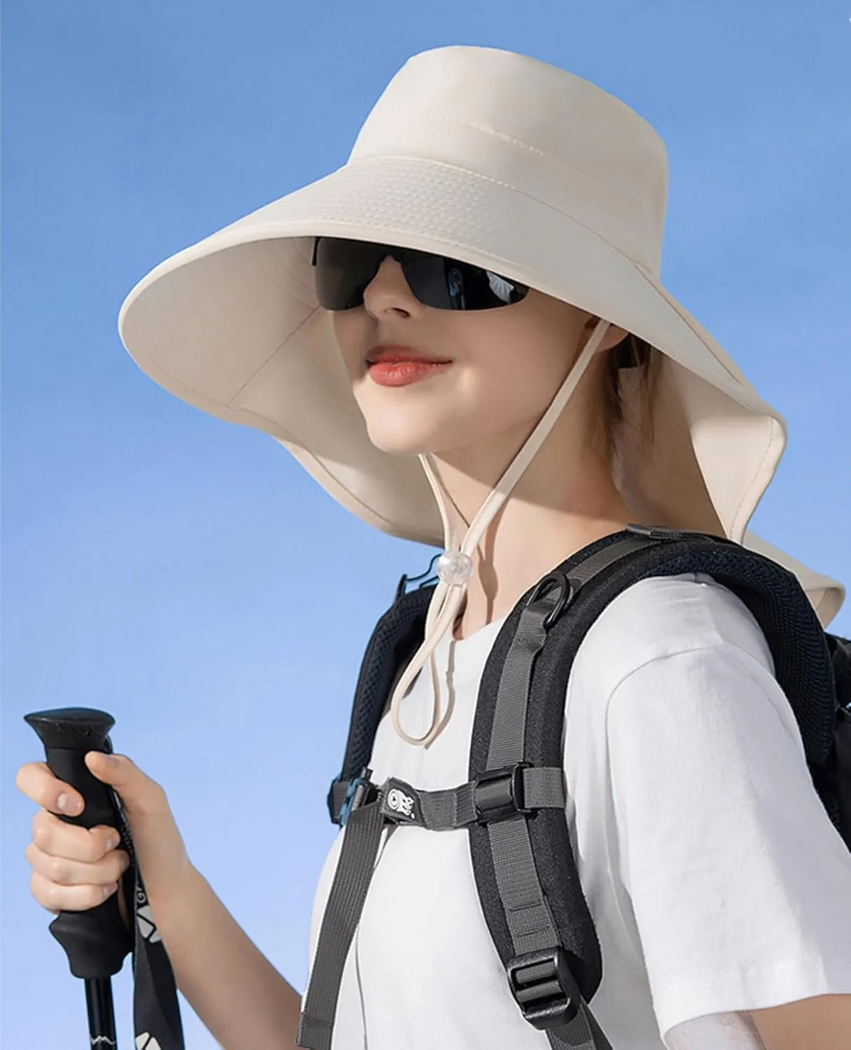 Sun Hats for Womens Mens with Ponytail Hole Wide Brim Summer Outdoor UPF 50  Foldable Beach Travel Fishing Bucket Hat