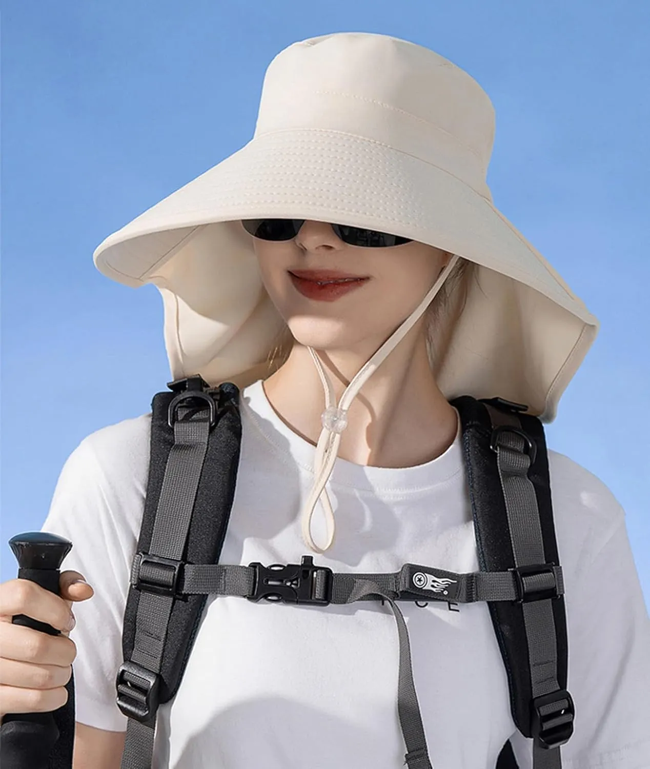 Sun Hats for Womens Mens with Ponytail Hole Wide Brim Summer Outdoor UPF 50  Foldable Beach Travel Fishing Bucket Hat