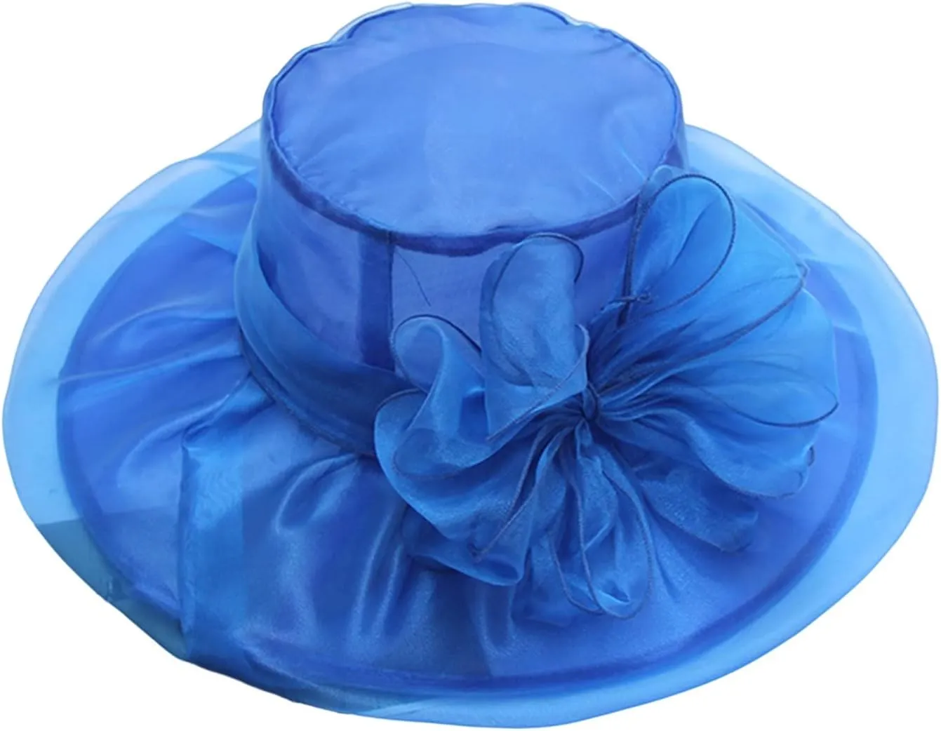 Tea Hats for Women Derby Fascinators Church Garden Party Easter Outfits Wide Brim Organza Leaf Flower Summer Hat