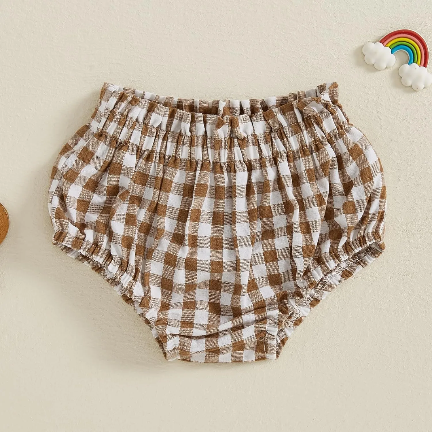 Toddler Baby Boy Girl Shorts Cotton Linen Plaid Bloomers Shorts Newborn Harem Shorts Bottoms