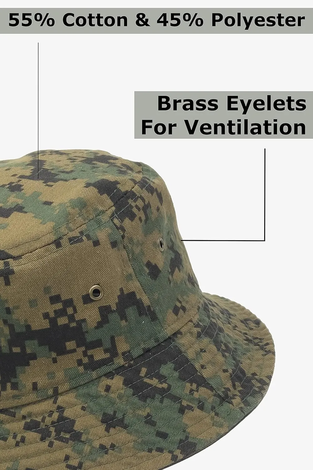 Utmost Bucket Hat 100% Cotton & Denim Lightweight Packable Outdoor Summer Beach Fishing Sun Hat