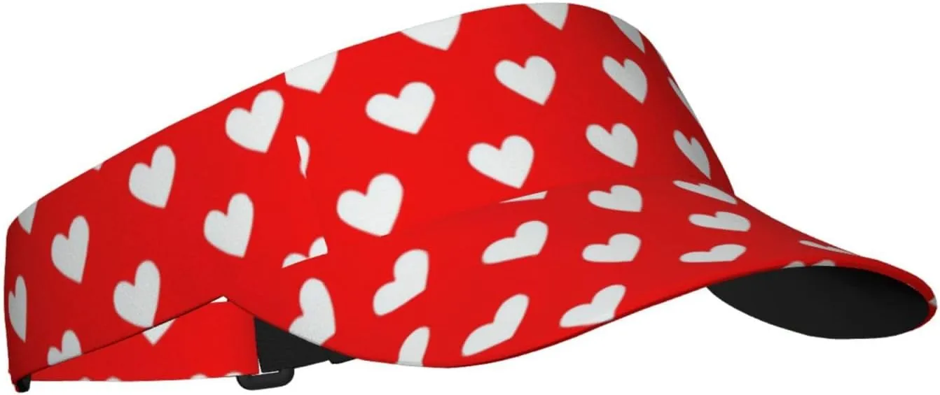 Valentines Hearts Hats for Men Women Valentine's Day Sport Sun Visor Hats Adjustable Hat Golf, Running Outdoor Hats