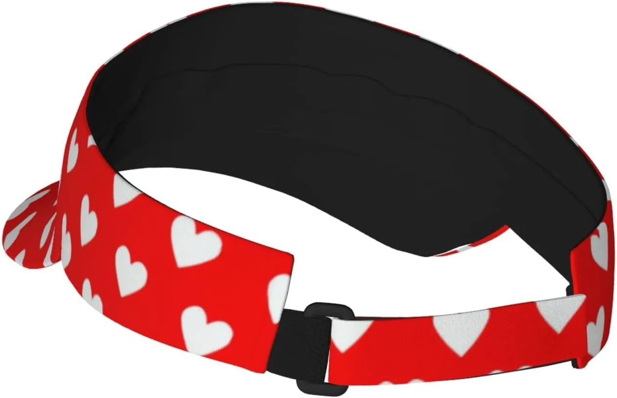 Valentines Hearts Hats for Men Women Valentine's Day Sport Sun Visor Hats Adjustable Hat Golf, Running Outdoor Hats