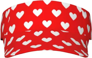 Valentines Hearts Hats for Men Women Valentine's Day Sport Sun Visor Hats Adjustable Hat Golf, Running Outdoor Hats