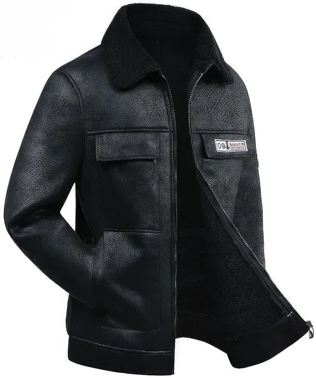 Vintage Distressed Bomber Genuine Sherpa Shearling Sheep Skin Leather Jacket Men -Faux Fur Lined Air Force G1 Military Jacket