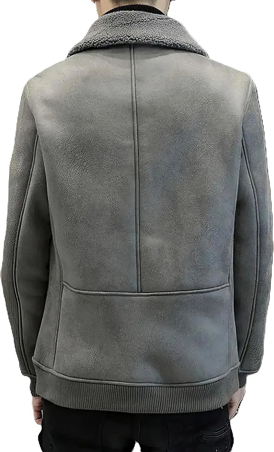 Vintage Distressed Bomber Genuine Sherpa Shearling Sheep Skin Leather Jacket Men -Faux Fur Lined Air Force G1 Military Jacket