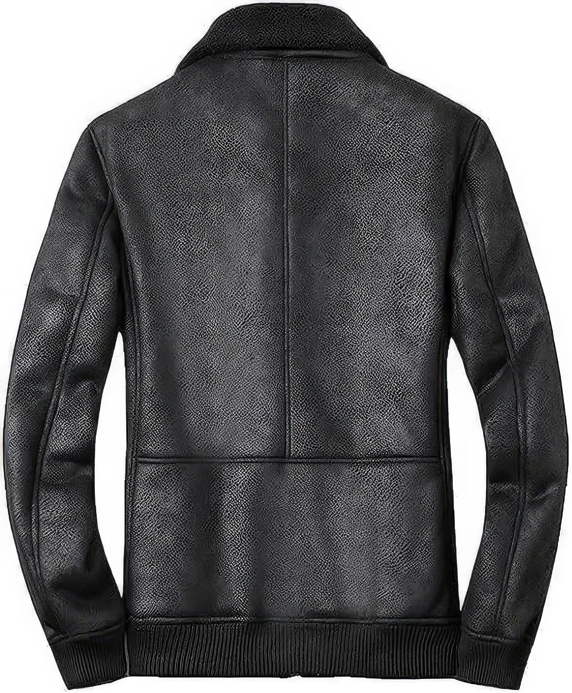 Vintage Distressed Bomber Genuine Sherpa Shearling Sheep Skin Leather Jacket Men -Faux Fur Lined Air Force G1 Military Jacket