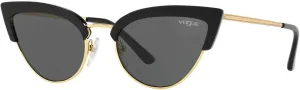 Vogue Eyewear Sunglasses Black Frame, Grey Classic Lenses, 55MM