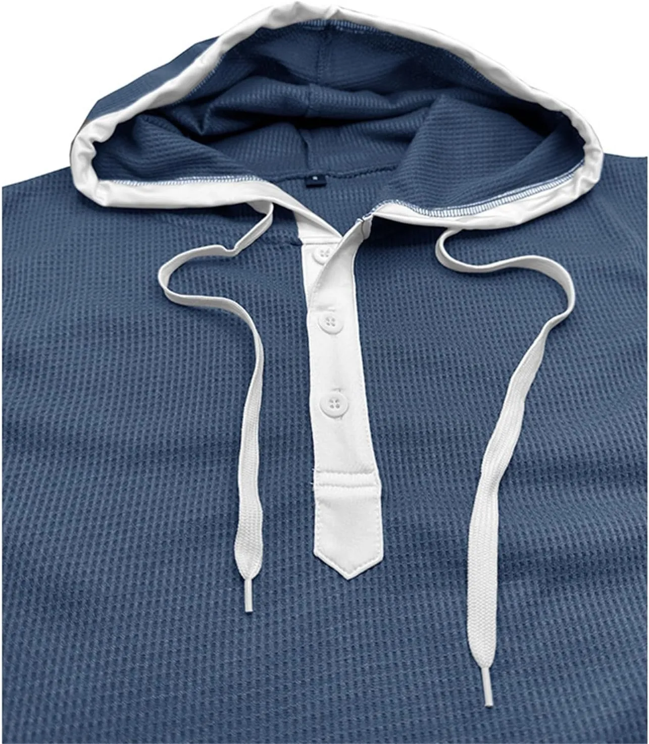 Waffle Tank Top for Men Hooded Shirts Gym Workout Bodybuilding Sleeveless Muscle T Shirts Block Color Vest Hoodies
