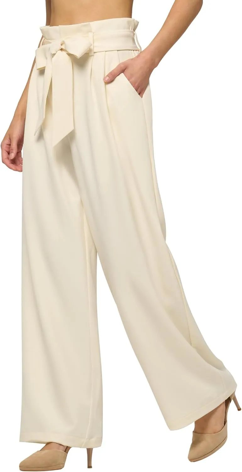 Willit Women's Wide Leg Pants Belted High Waisted Work Dress Pants Casual Palazzo Long Trousers 28"/30"/32"
