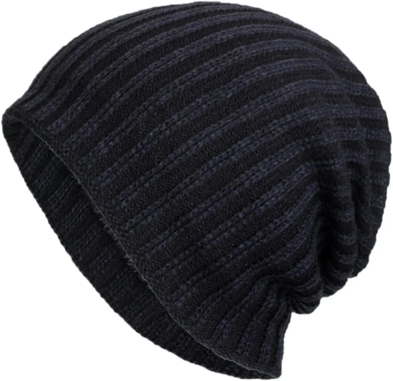 Winter Hats for Men Beanie Fashion Lightweight Cashmere Slouchy Cable Knit Hat Cuffed Soft Ski Skull Cap