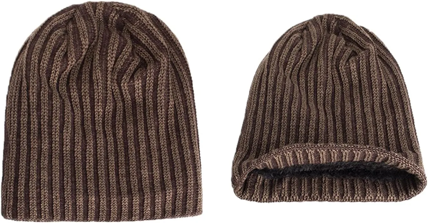 Winter Hats for Men Beanie Fashion Lightweight Cashmere Slouchy Cable Knit Hat Cuffed Soft Ski Skull Cap