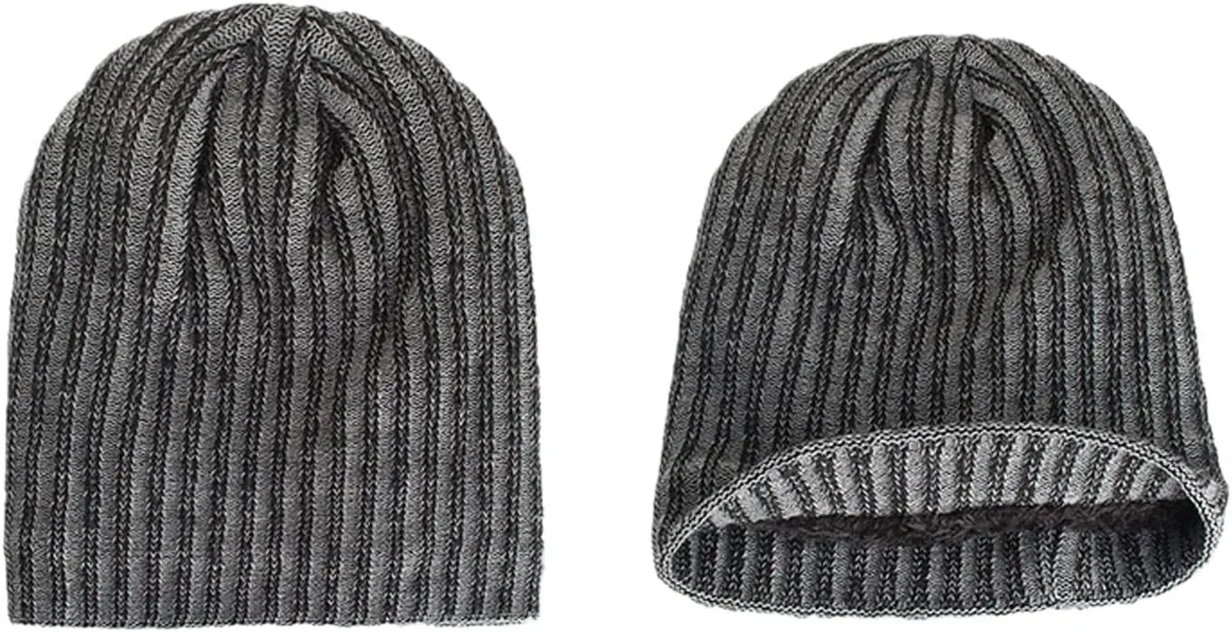 Winter Hats for Men Beanie Fashion Lightweight Cashmere Slouchy Cable Knit Hat Cuffed Soft Ski Skull Cap