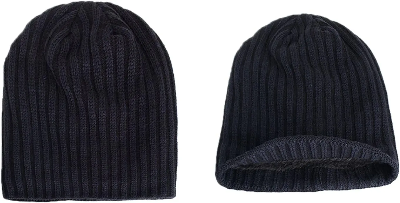 Winter Hats for Men Beanie Fashion Lightweight Cashmere Slouchy Cable Knit Hat Cuffed Soft Ski Skull Cap