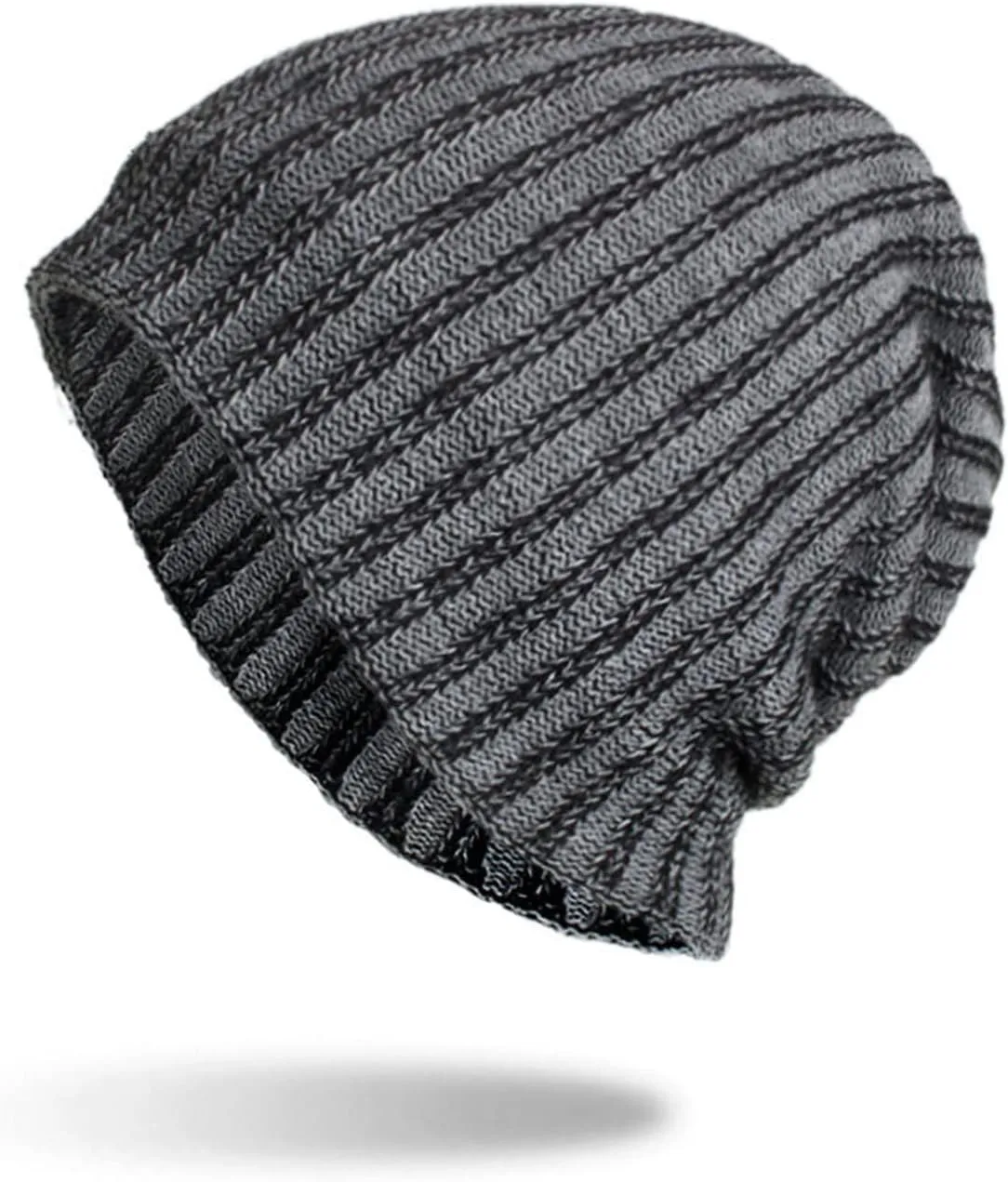 Winter Hats for Men Beanie Fashion Lightweight Cashmere Slouchy Cable Knit Hat Cuffed Soft Ski Skull Cap