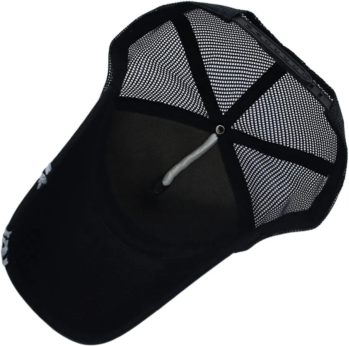 WITHMOONS Meshed Baseball Cap Skull Rhinestones Trucker Hat KR1751