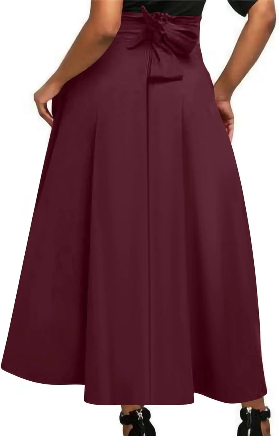 Women Maxi Skirts with Pockets A Line Summer Skirts Flowy Pleated Skirts High Waist Casual Skirts Long Business Skirt
