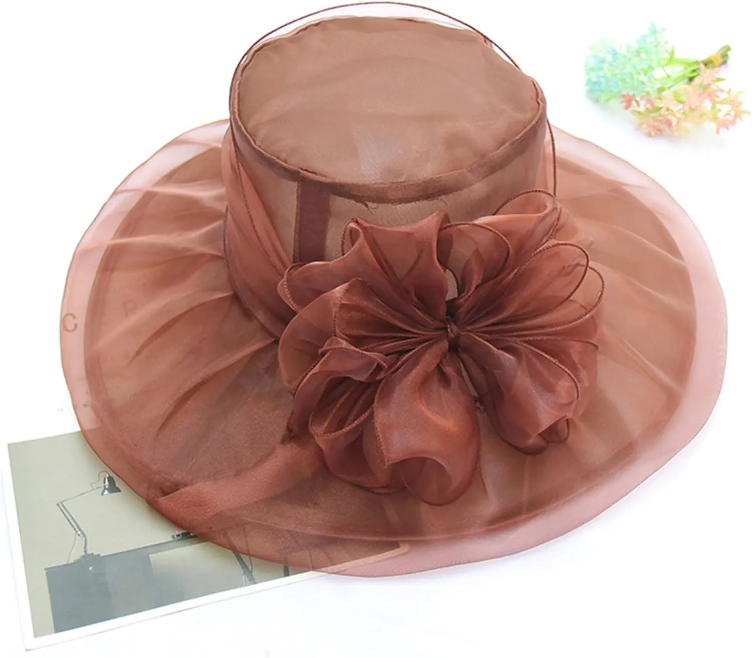 Women Summer Fascinators Hat Sun Church Wedding Hat Wide Brim Cocktail Tea Party Hat Women Fancy Hats
