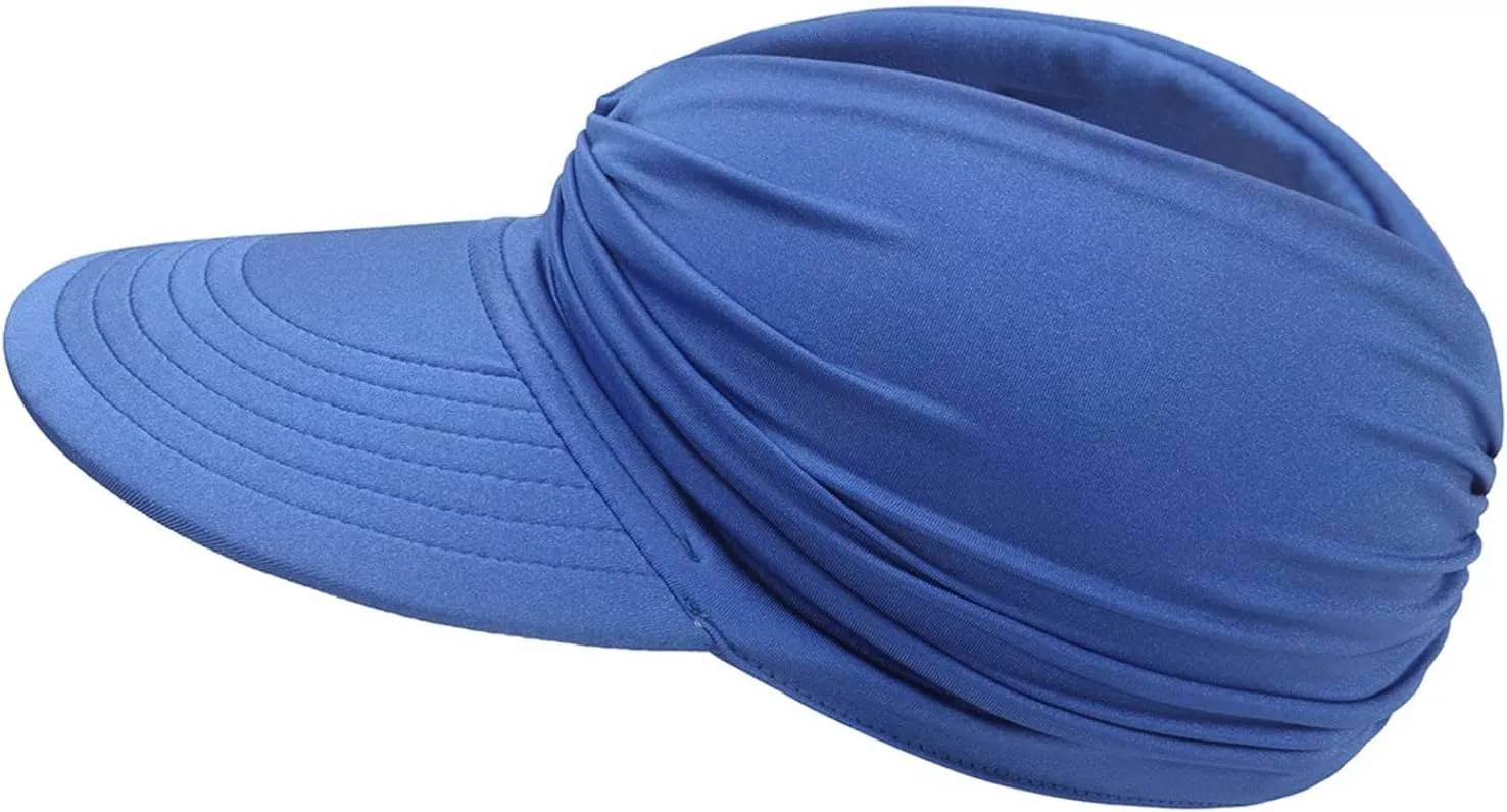 Women Wide Brim Sun Hats Ponytail Foldable Floppy Bucket Hat with Bowknot Empty Top Summer Visor Beach Holiday Hat