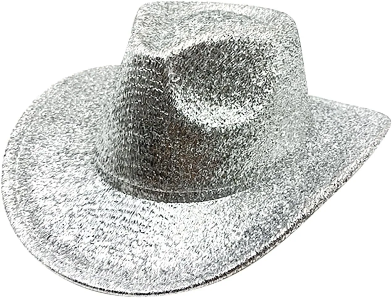 Women's and Men Sequin Cowboy Hat Sparkly Roll Up Wide Brim Cowboy Hat Dress Up for Party Costume Wedding Music Club