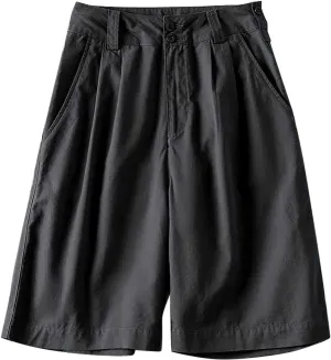 Womens Casual Shorts High Waisted 2025 Fashion Beach Shorts Cute Summer Shorts Comfy Solid Shorts with Pockets