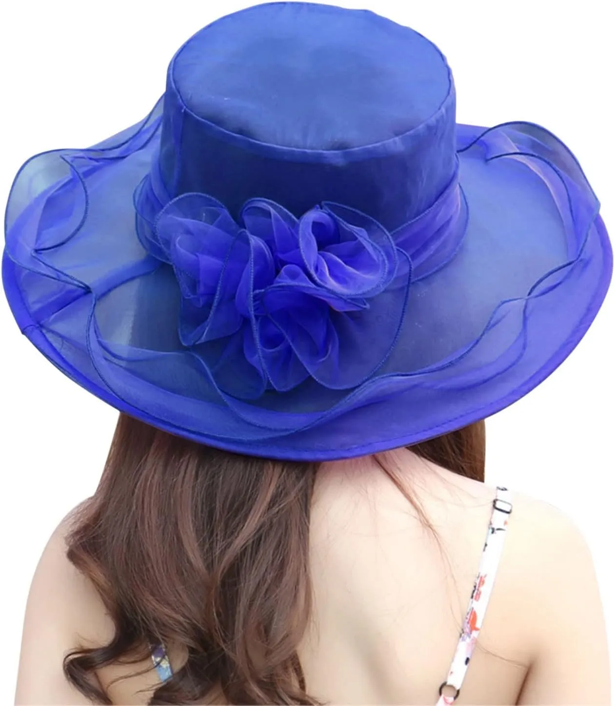 Womens Church Hats Derby Tea Party Easter Outfits Fascinator Wide Brim Ladies Elegant Dress Sunhat Summer