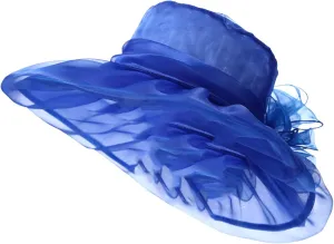 Womens Church Hats Derby Tea Party Easter Outfits Fascinator Wide Brim Ladies Elegant Dress Sunhat Summer