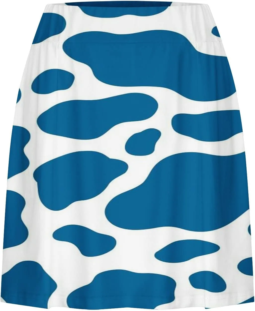 Women's Cow Printed Layered Ruffle Mini Skirts with Shorts High Waisted Tennis Skirts Soft Yoga Shorts
