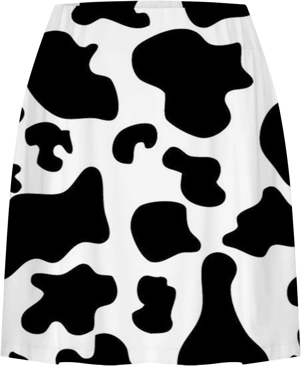 Women's Cow Printed Layered Ruffle Mini Skirts with Shorts High Waisted Tennis Skirts Soft Yoga Shorts