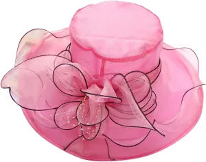 Womens Kentucky Church Derby Hats Fascinators Womens Summer Tea Party Hats Wide Brim Organza Church Hats Sun Hats