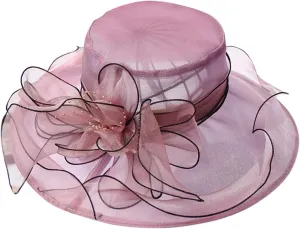 Womens Kentucky Church Derby Hats Fascinators Womens Summer Tea Party Hats Wide Brim Organza Church Hats Sun Hats