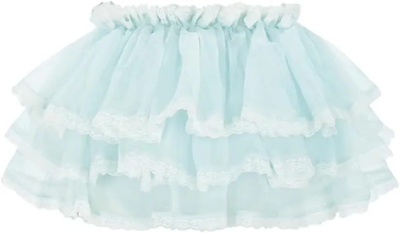 Womens Layered Ruffle Mini Skirt Y2k Pleated Lace Lingerie Skirt Mesh Tulle Elastic Frilly Fairy Princess Lolita Skirt