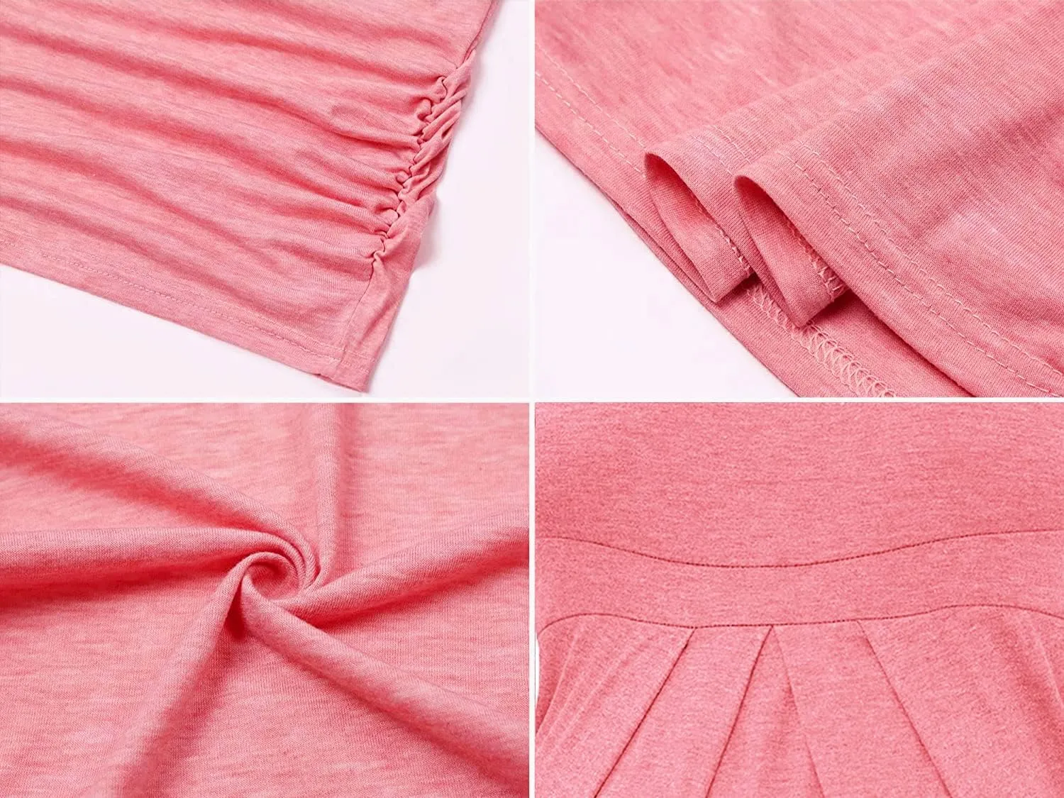 Women's Maternity Tops Short/Long Sleeve Round Neck Front Pleat Peplum Tunic Top Pregnancy Casual T Shirts