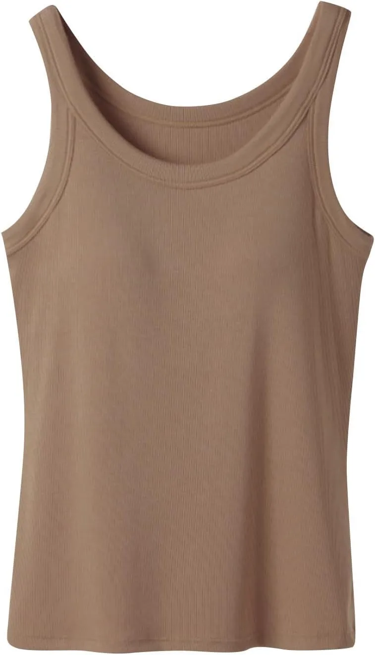 Women's Seamless Built in Bra Tank Tops for Yoga Gym Running Lightweight Moisture Wicking Summer Activewear