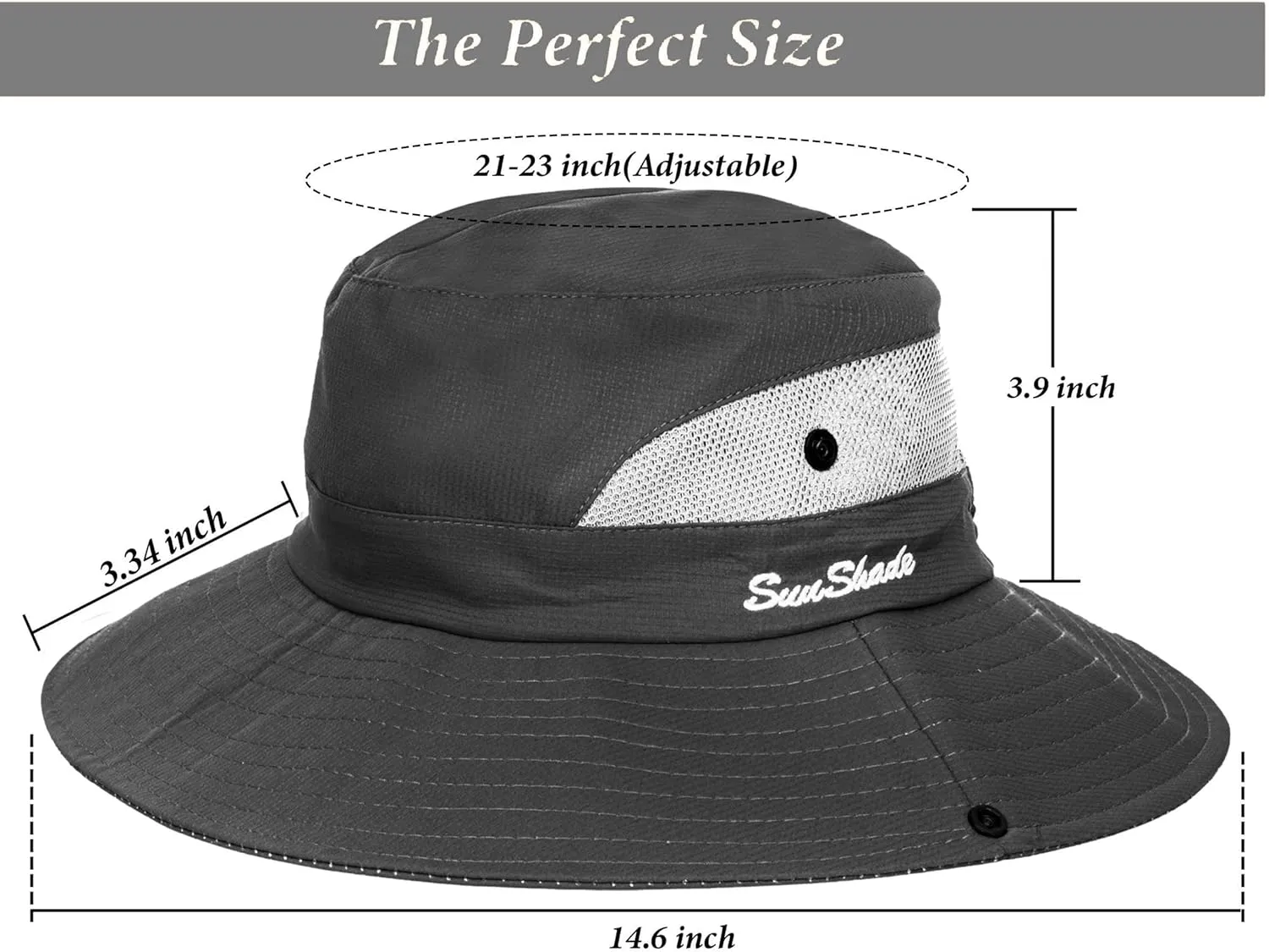 Womens Summer Quick-Dry-Sun-Hat Outdoor - Mesh Wide Brim UV-Protection Beach Fishing Hat with Ponytail Hole Foldable