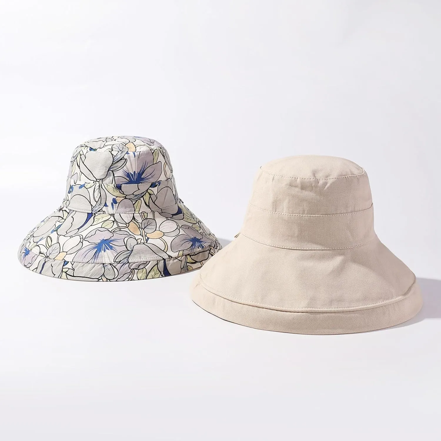 Womens Sun Hats UPF 50  with Wide Brim Double Sided Wearable Summer Outdoor Foldable Beach Travel Fishing Hat