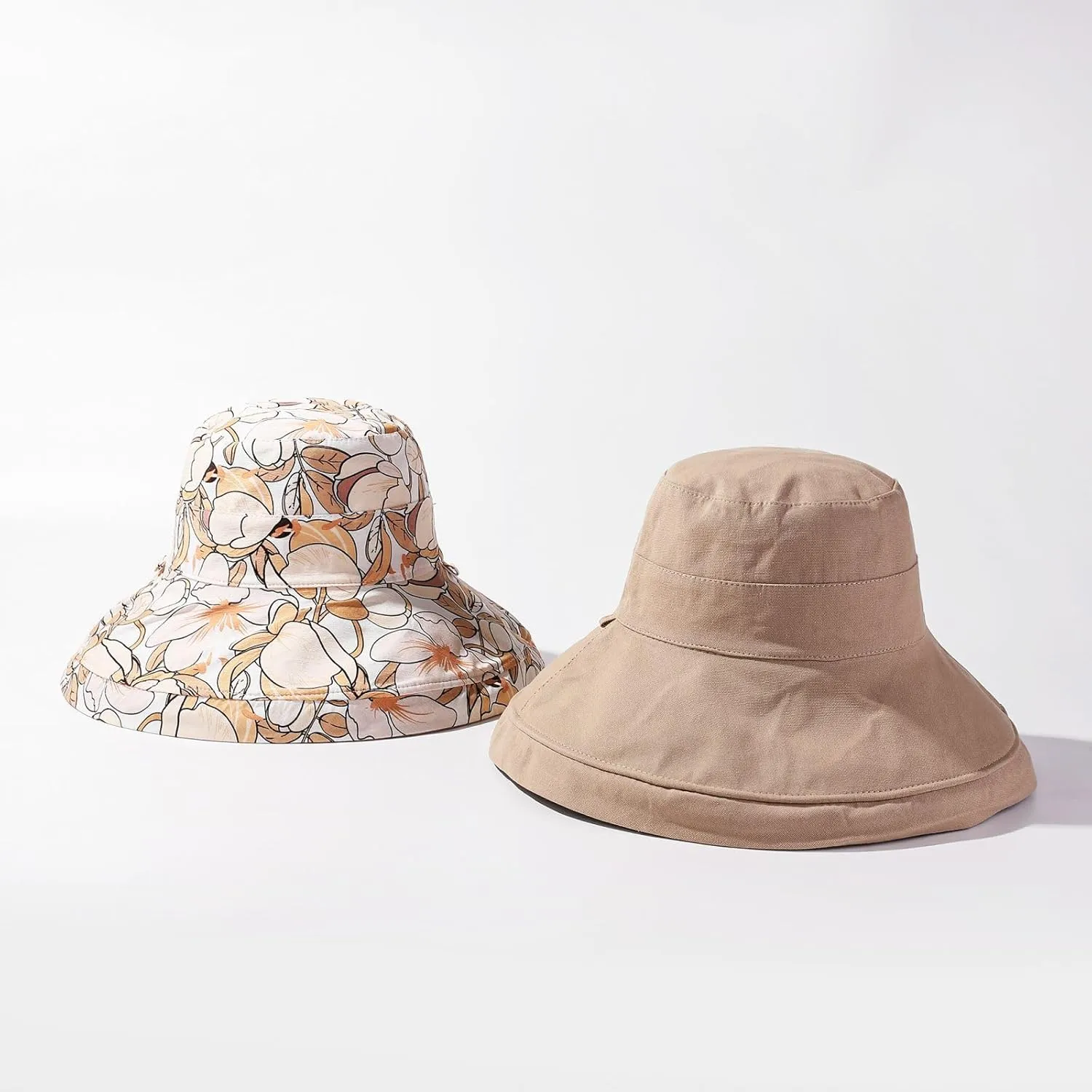 Womens Sun Hats UPF 50  with Wide Brim Double Sided Wearable Summer Outdoor Foldable Beach Travel Fishing Hat