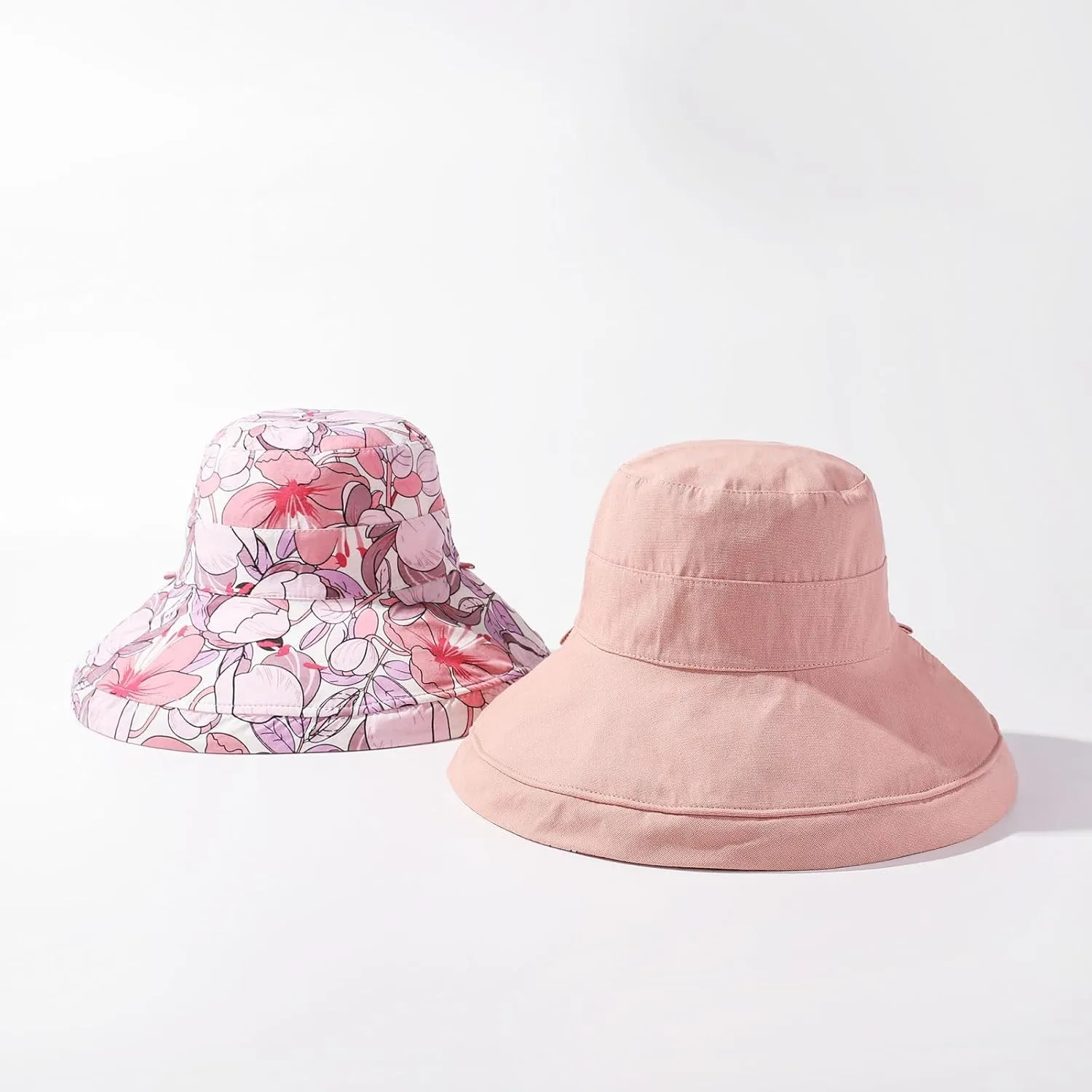 Womens Sun Hats UPF 50  with Wide Brim Double Sided Wearable Summer Outdoor Foldable Beach Travel Fishing Hat