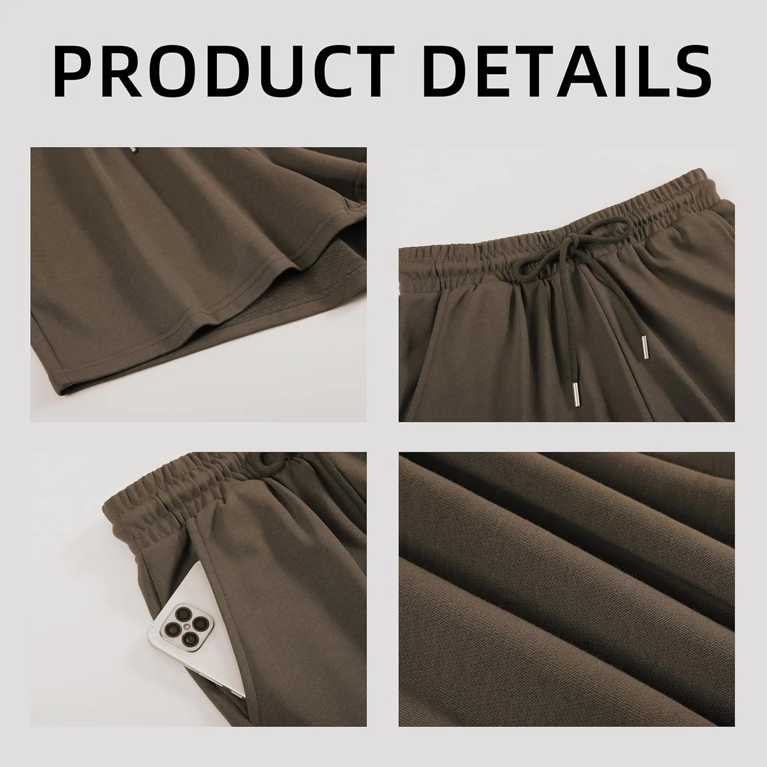 Women's Sweat Athletic Shorts Jogger Summer Loose Drawstring Waist Bermuda Shorts with Pockets