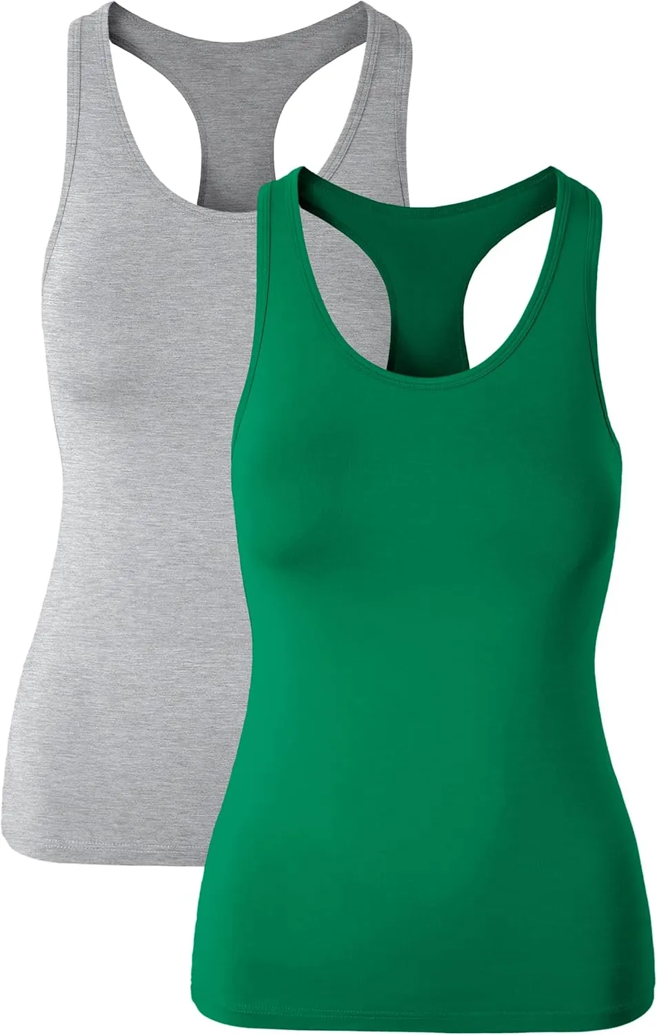 Women's Workout Racerback Tank Tops with Built in Bra Yoga Fitness Activewear Running Gym Exercise Shirts