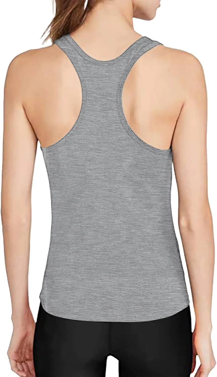 Women's Workout Racerback Tank Tops with Built in Bra Yoga Fitness Activewear Running Gym Exercise Shirts