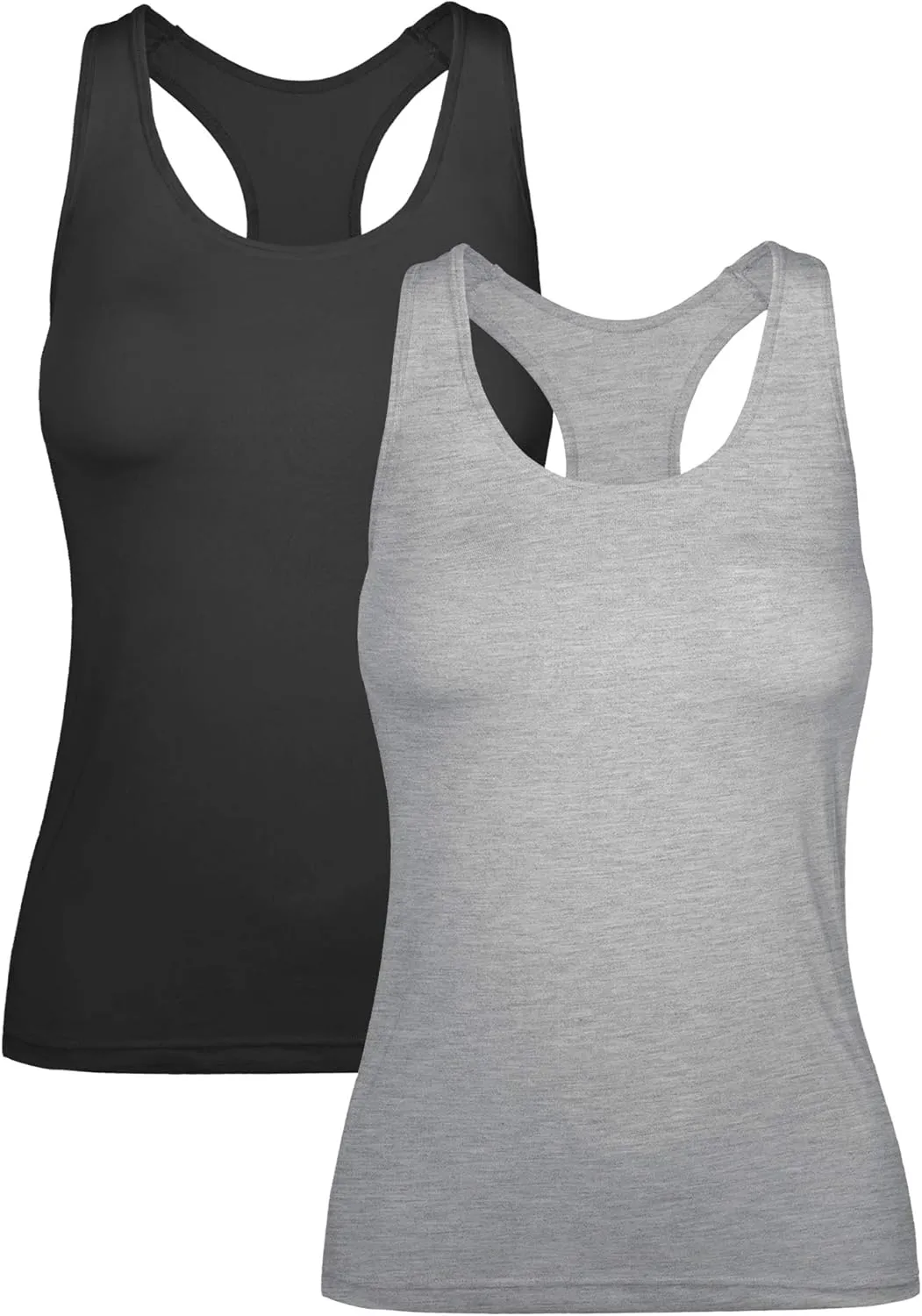 Women's Workout Racerback Tank Tops with Built in Bra Yoga Fitness Activewear Running Gym Exercise Shirts