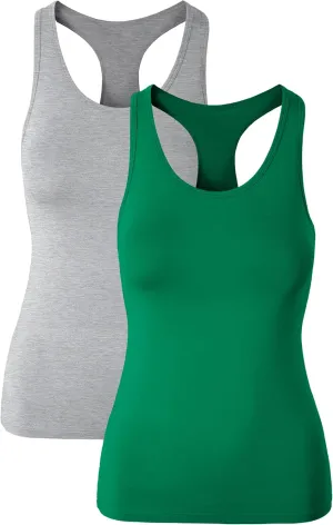 Women's Workout Racerback Tank Tops with Built in Bra Yoga Fitness Activewear Running Gym Exercise Shirts