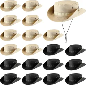 Xtinmee 20 Pcs Boonie Hat Bulk Wide Brim Bucket Hat Safari Hats Outdoor Sun Hats for Hiking Camping with Adjustable Strap